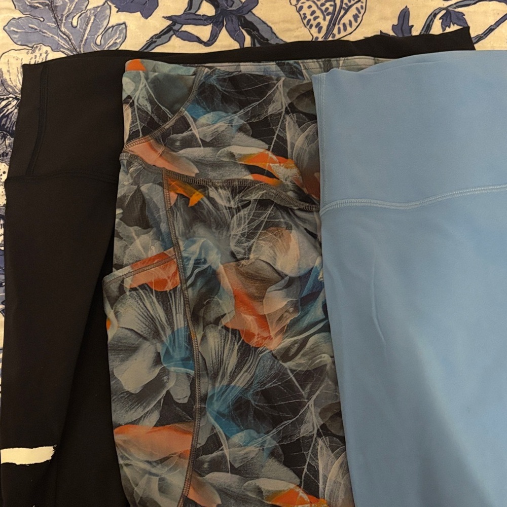 Lululemon Athletica Black, Blue, and Multicolor Leggings